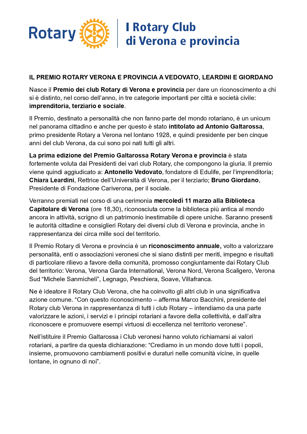 2026 Comunicato stampa Premio Rotary
